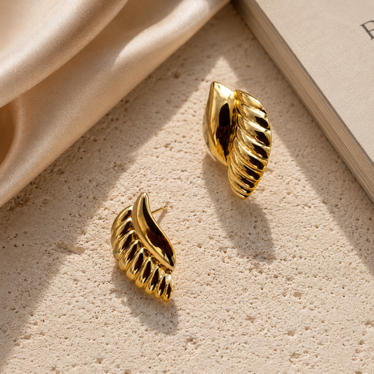 Boucles d’Oreilles Iris Dorées en Acier Inoxydable 316L
