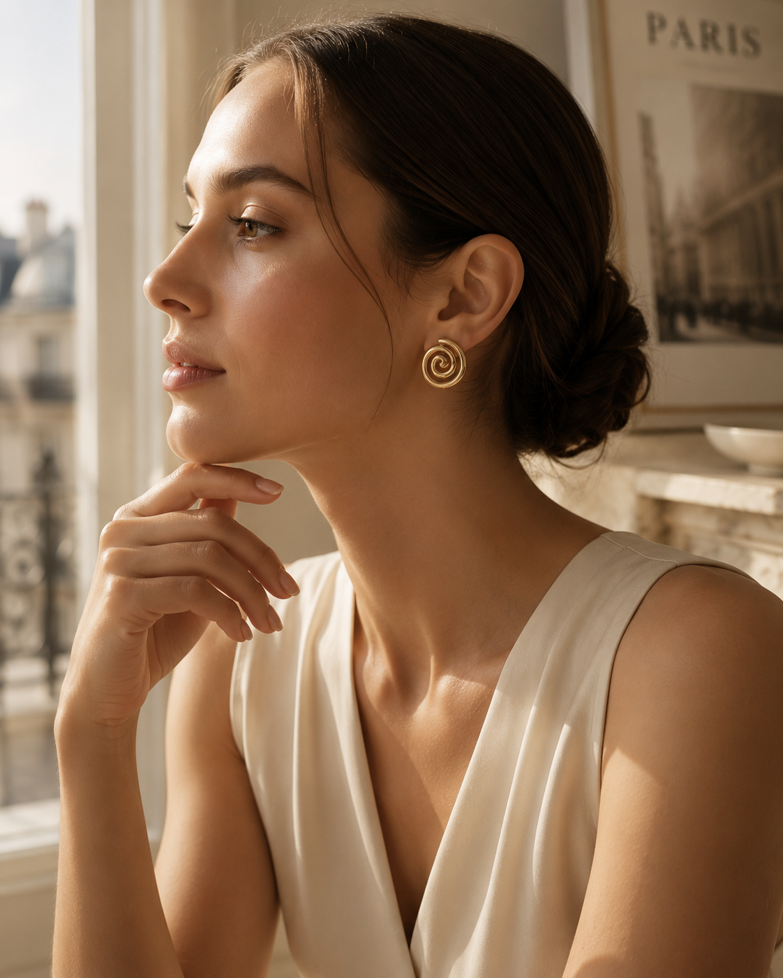 Boucles d’Oreilles Asie Dorées en Acier Inoxydable 316L