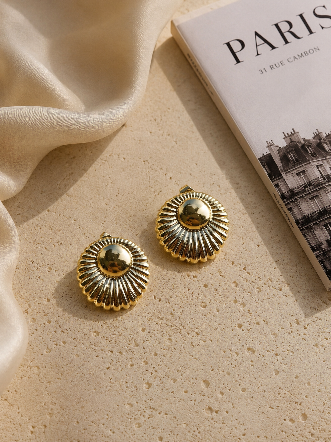 Boucles d’Oreilles Elisa Dorées en Acier Inoxydable 316L