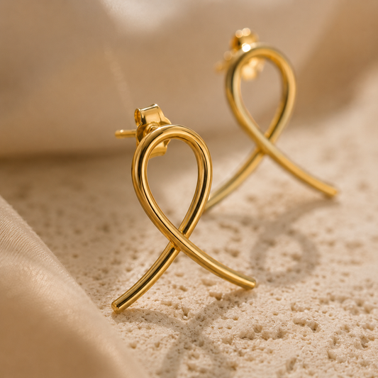 Boucles d’Oreilles Émilie Dorées en Acier Inoxydable 316L