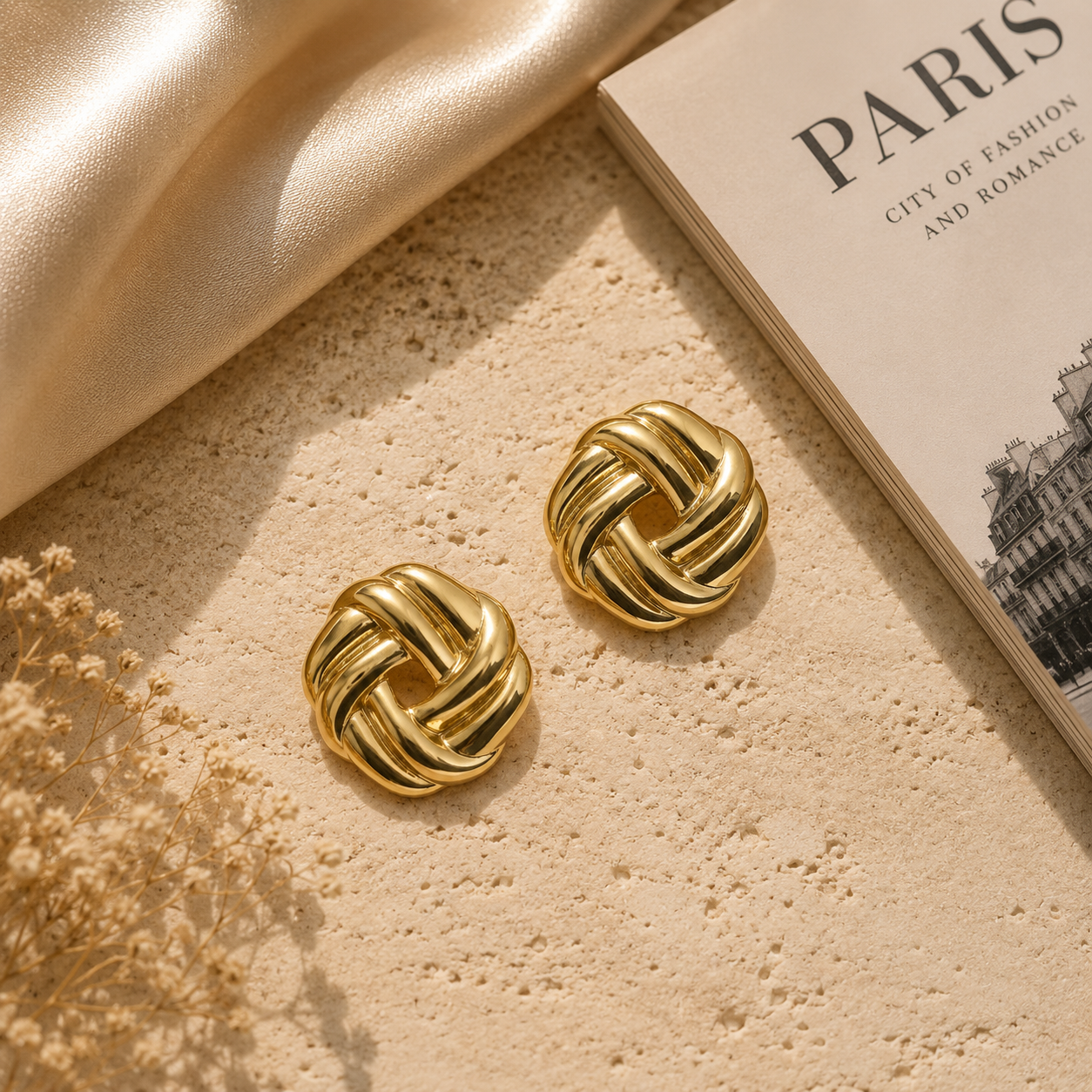 Boucles d’Oreilles Serena Dorées en Acier Inoxydable 316L