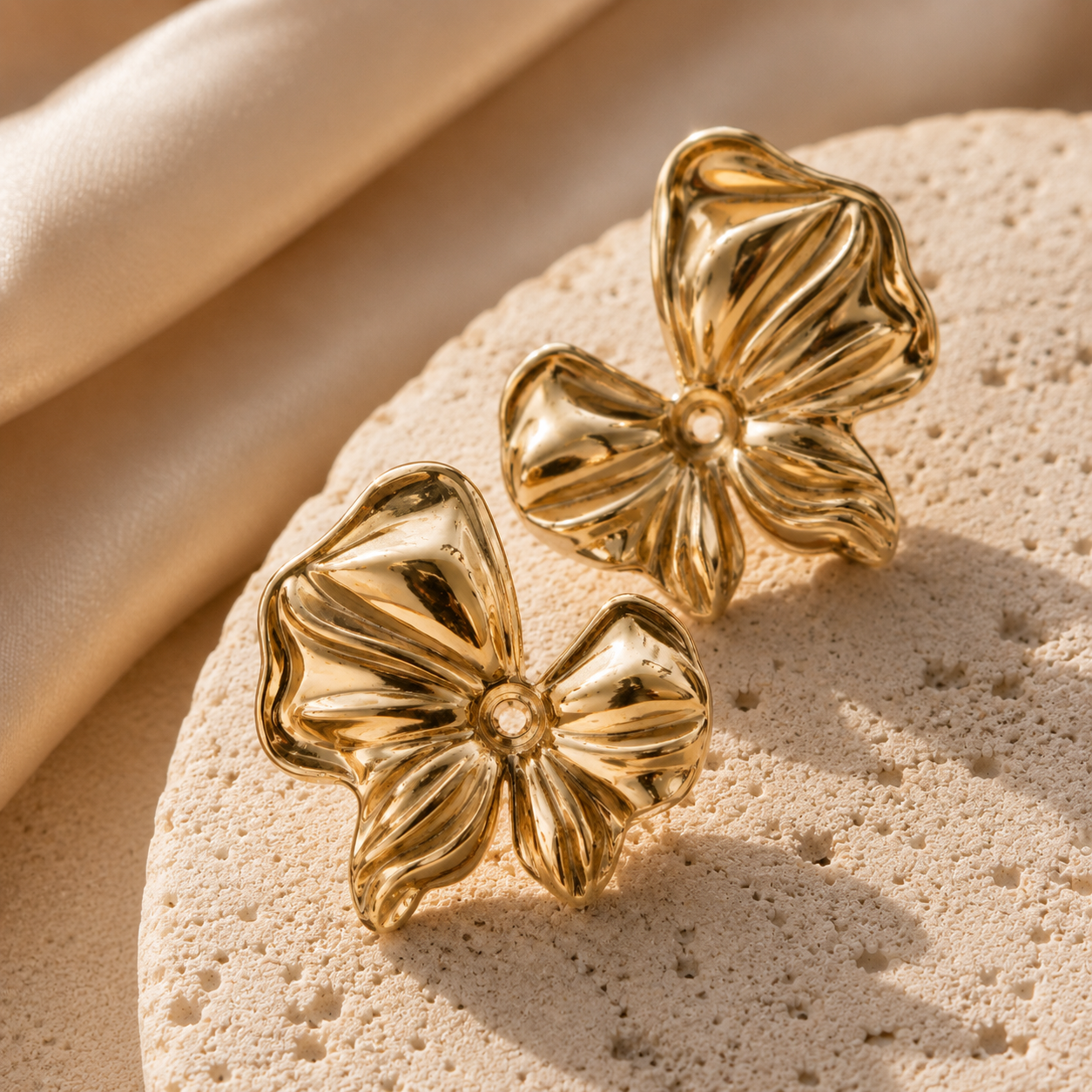 Boucles d'oreilles Arielle Dorées en Acier Inoxydable 316L