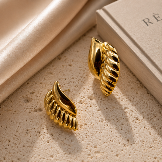 Boucles d’Oreilles Iris Dorées en Acier Inoxydable 316L
