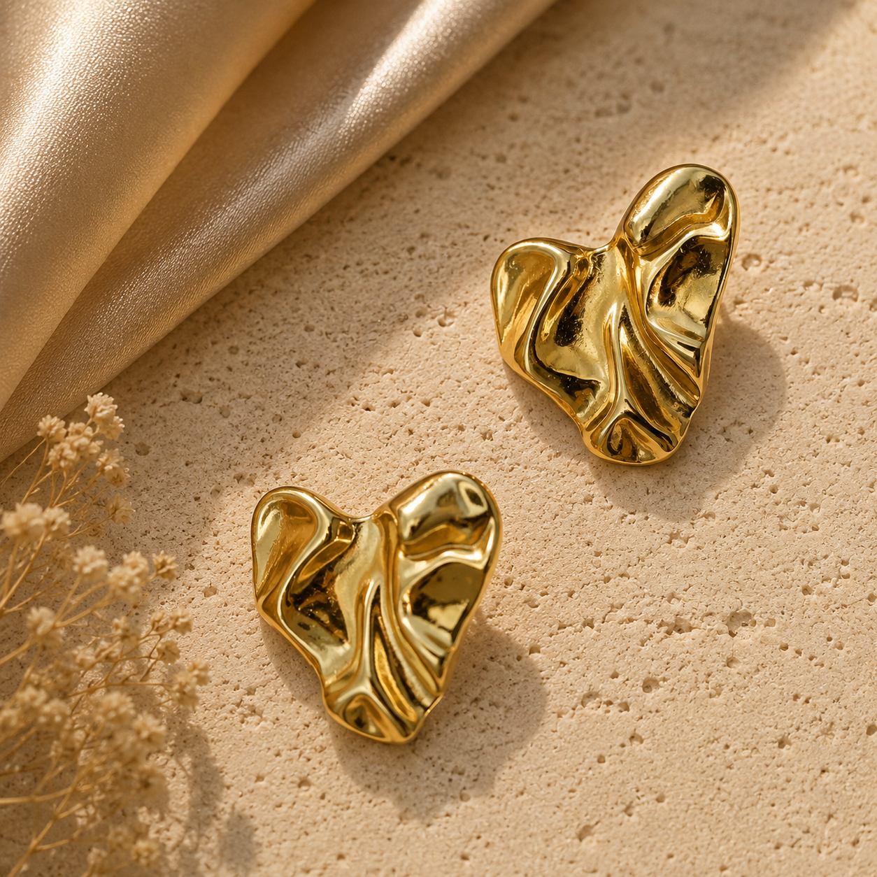 Boucles d’Oreilles Eve Dorées en Acier Inoxydable 316L