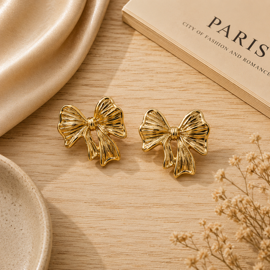 Boucles d’Oreilles Sally Dorées en Acier Inoxydable 316L