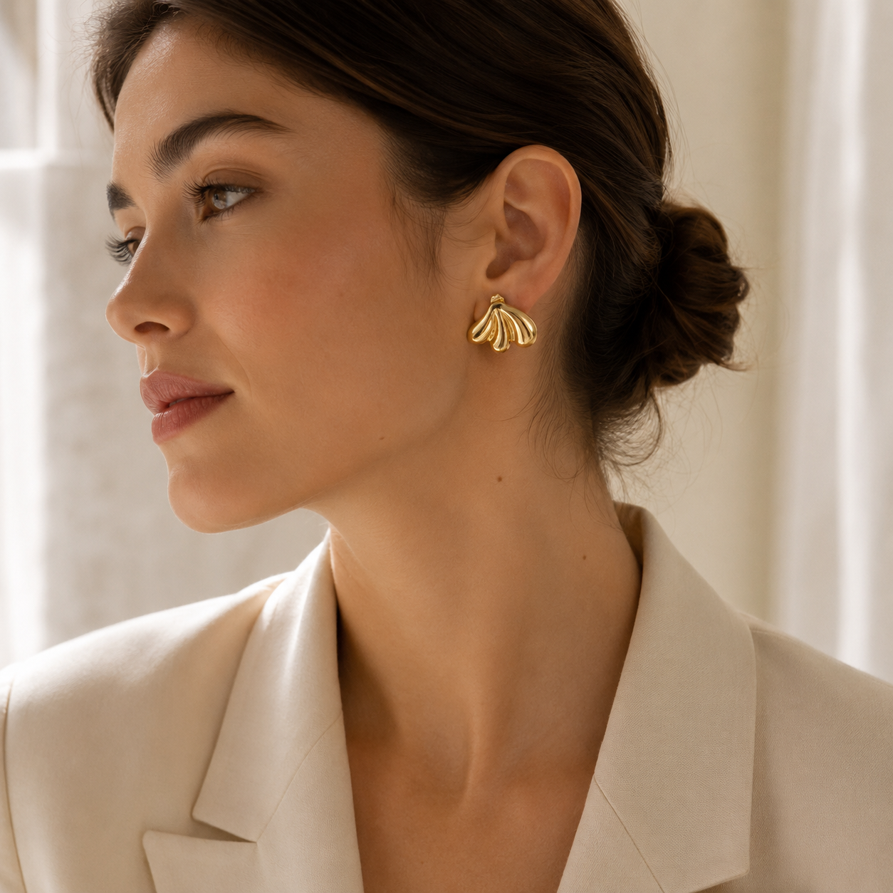 Boucles d’Oreilles Nora Dorées en Acier Inoxydable 316L