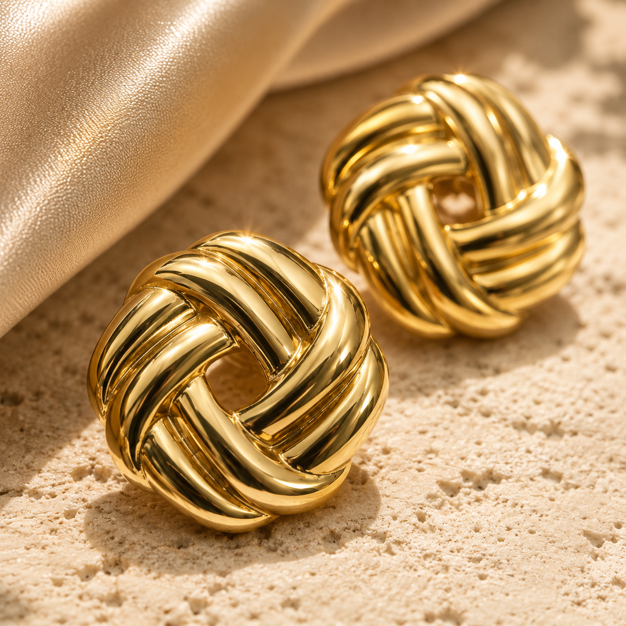 Boucles d’Oreilles Serena Dorées en Acier Inoxydable 316L