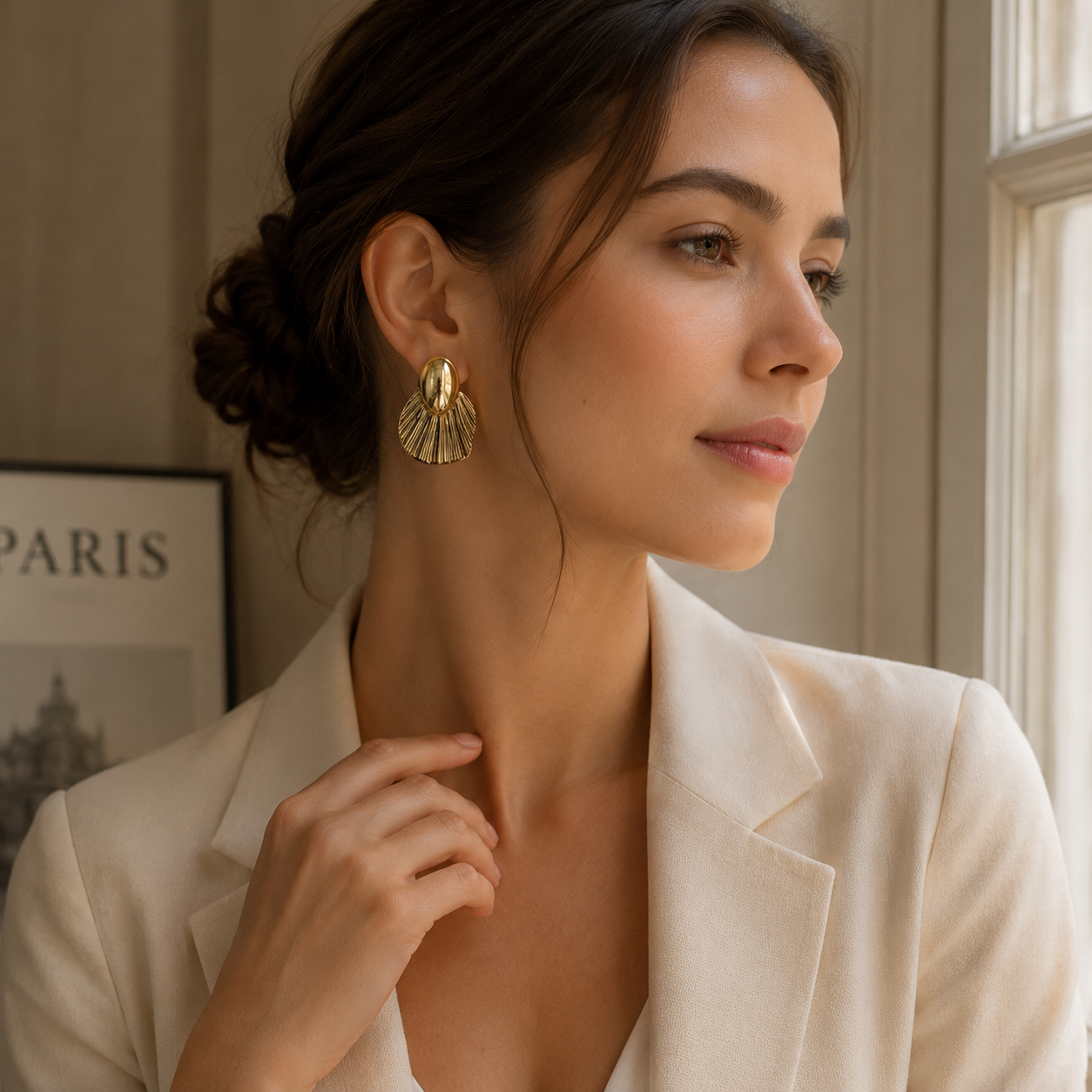Boucles d’Oreilles Aurelia Dorées en Acier Inoxydable 316L
