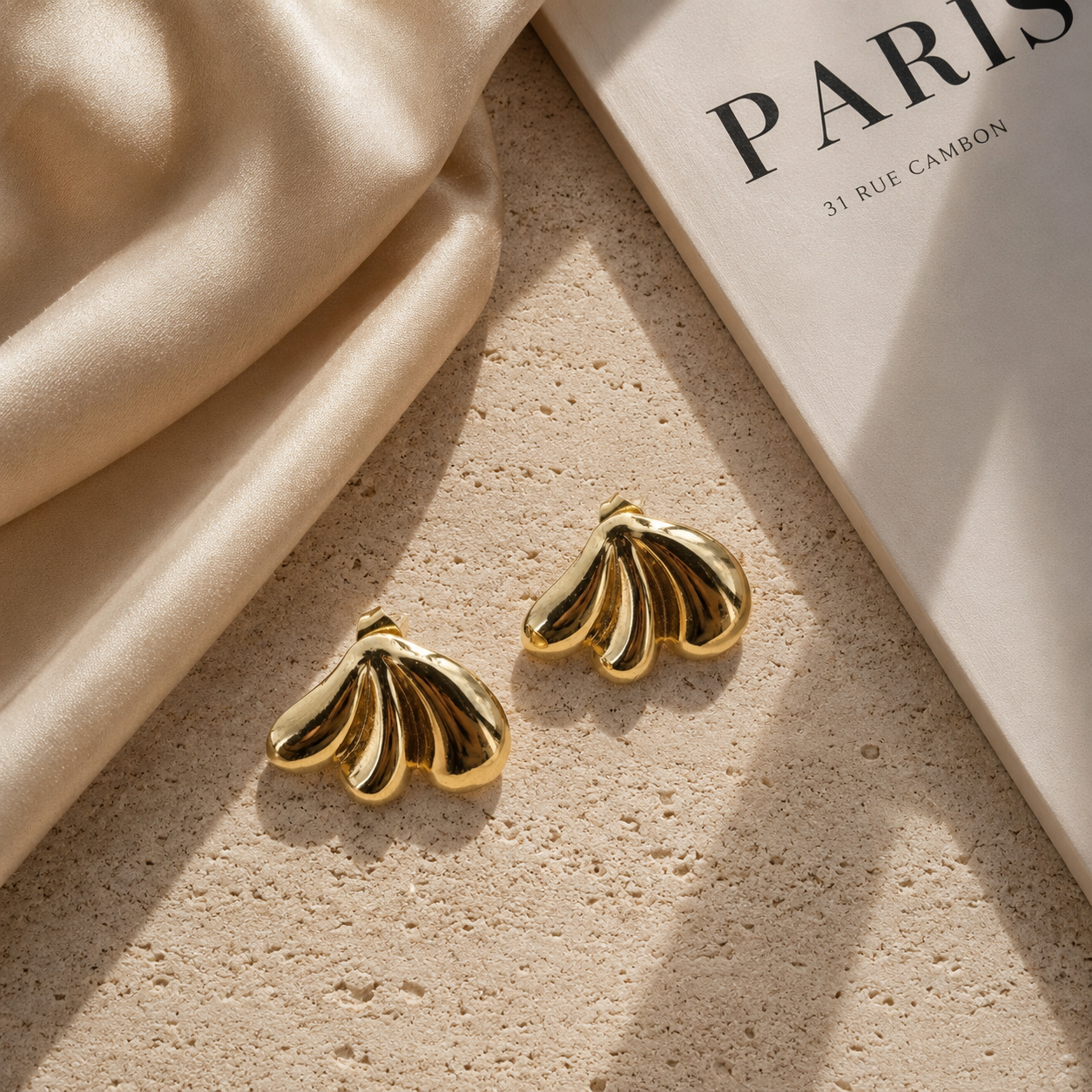 Boucles d’Oreilles Nora Dorées en Acier Inoxydable 316L